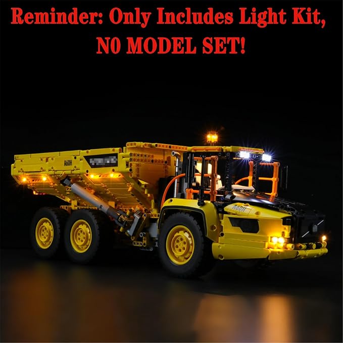 LED Light Set Compatible with Lego 42114 6x6 Volvo Articulated Hauler Technic Building Blocks Model - Model Set NOT Included