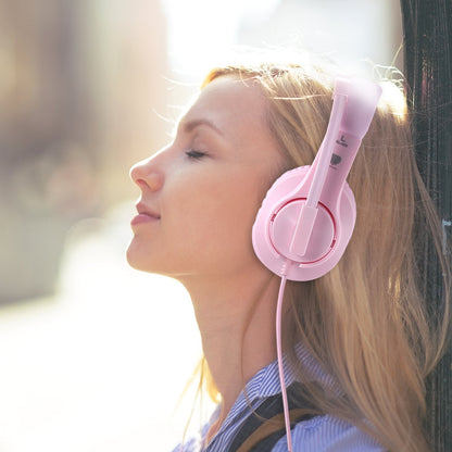 Gaming Headset for PS5, PS4, Xbox, PC & Nintendo Switch - Kids Headphones with Mic for School Supplies - Wired Pink Headphones