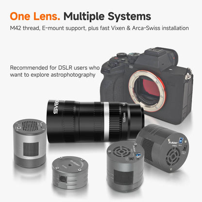 SVBONY SV535 APO Astro Camera Lens Bundle with SV241 Astronomical Telescope Power Management Box, Power Hub, Remote Control for Astronomy Equipment, F2.8 Telephoto Lens for Astrophotography