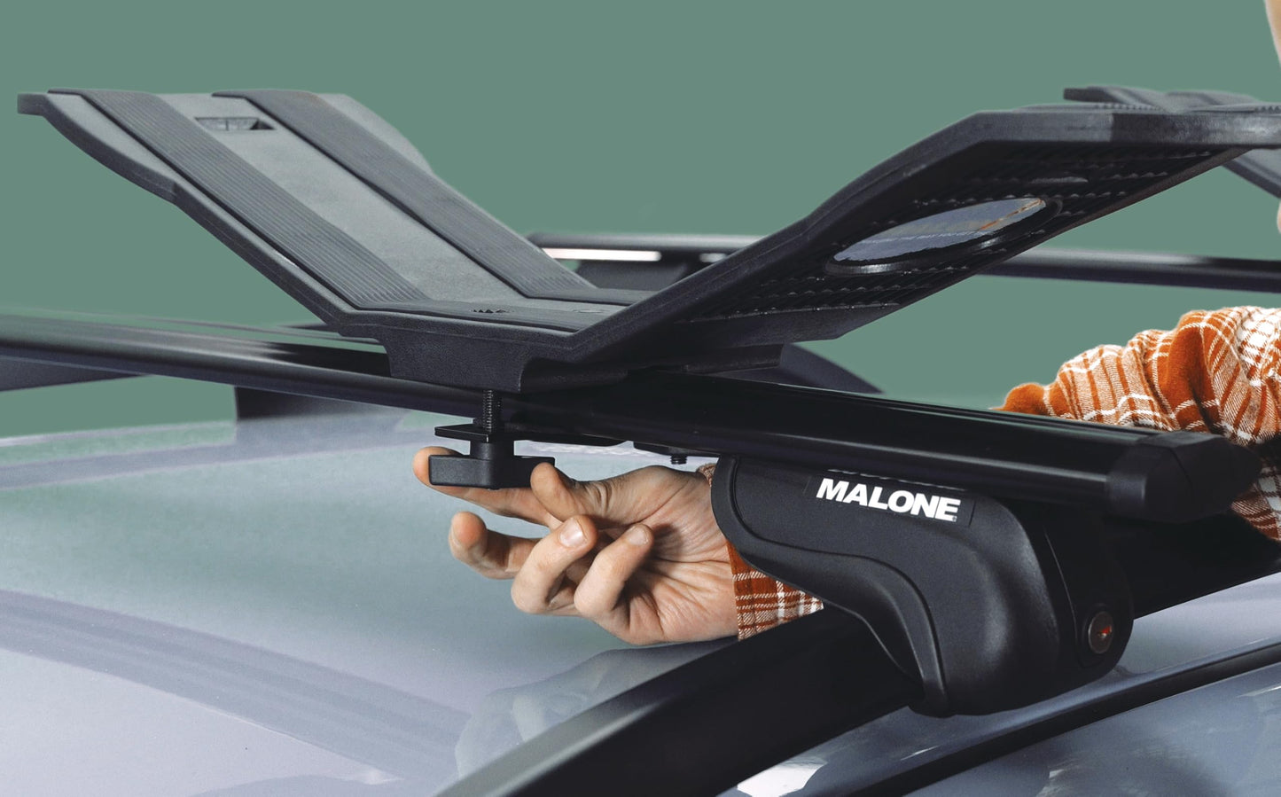 Malone SeaWing Saddle Style Universal Car Roof Rack Kayak Carrier with Bow & Stern Tie-Downs – 70 lb Capacity, V-Style Cradles, No-Tool Install, Jawz Mount, Corrosion-Resistant Nylon