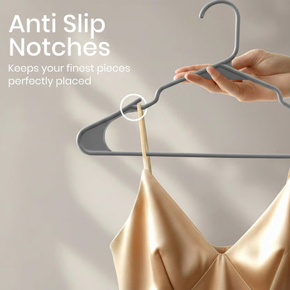 Utopia Home Plastic Hangers - Durable Space-Saving Clothes Hangers - 30 Pack in Grey