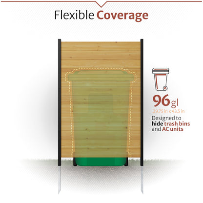 5ft H x 3.2ft W (1 Panel) No Dig Enclo Fairmont Cedar Wood Privacy Screen, Great to Hide Trash Cans, Decorative Patio Screen, Outdoor Privacy Fence Panel, Air Conditioner Barrier, EC18043