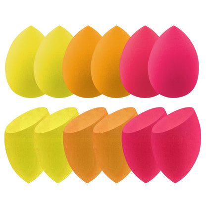 12 Pcs Black Makeup Sponges for Foundation Bulk Latex-Free Reusable big Beauty Sponge Blender Cosmetic Applicator For Powder Cream and Liquid Makeup Tools Set