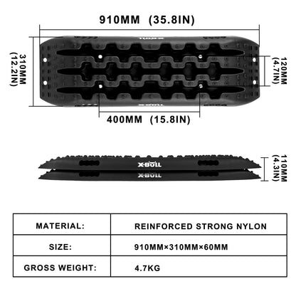 X-BULL New Recovery Traction Tracks with Kinetic Rope Recovery Kit