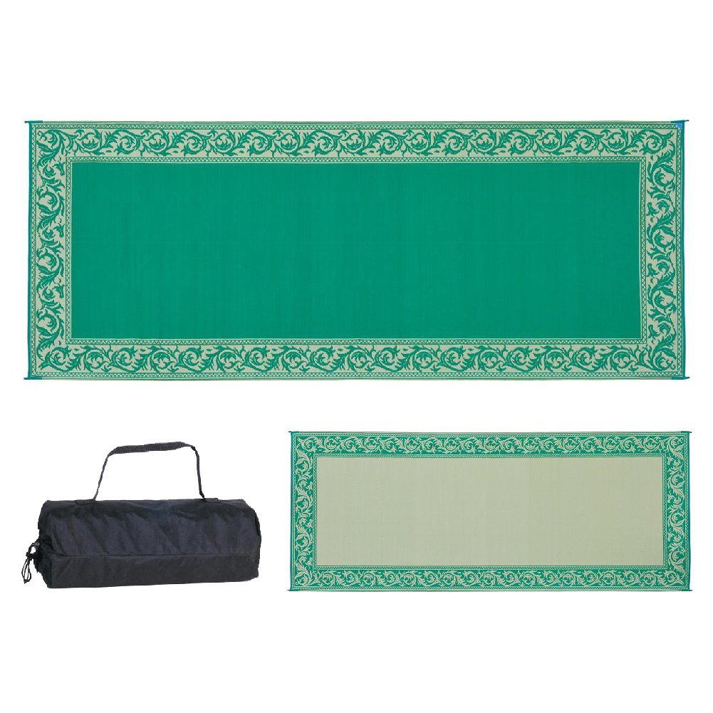 Stylish Camping Ming's Mark RC4 Reversible Classical Patio Mat - 8' x 20', Green/Beige