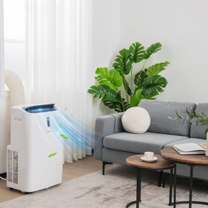 COSTWAY 14000BTU Portable Air Conditioner, 4-in-1 Oscillation Air Cooler with Cooling/Humidifier/Heater/Fan, 3 Speeds Fan, Remote Control, WiFi Smart Control (14000BTU)