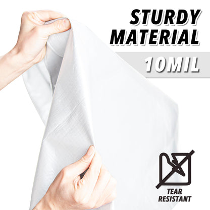 CARTMAN Finished Size 30x40 Feet 10 Mil White Heavy Duty Poly Tarp, Multipurpose Protective Cover, UV Resistant, Waterproof Poly Tarpaulin with Reinforced Edges Tarpaulin with Reinforced Edges