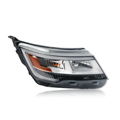AutoZest Chrome Bezel LED Headlight W/o LED control module Assembly Compatible With 2016-2019 Ford Explorer Sport/Limited/XLT/Platinum Headlamp W/LED DRL Right Passenger Side FO2519130