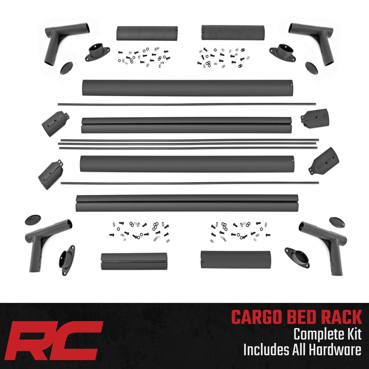 Rough Country Aluminum Bed Rack for 2005-2022 Toyota Tacoma - 73109,Black