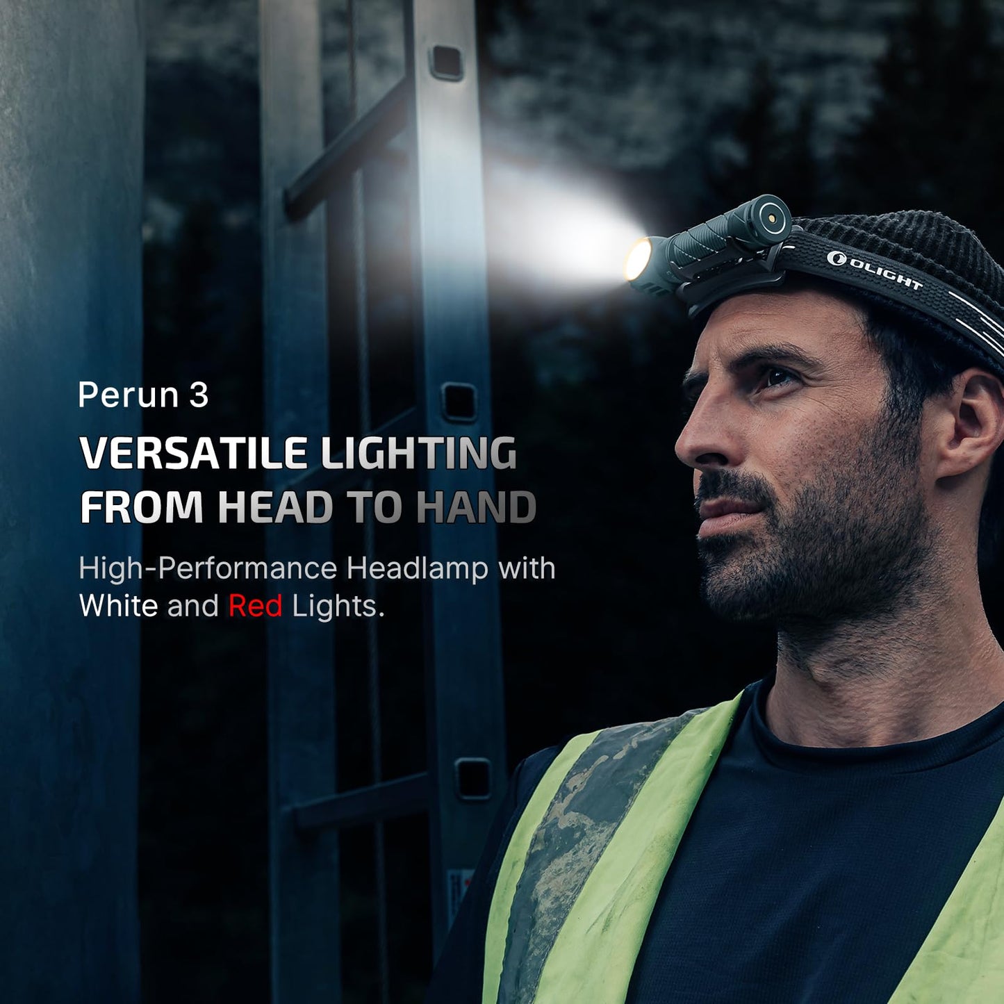 OLIGHT Perun 3 Rechargeable Headlamp Flashlight, 3000 Lumens LED Headlight with Red Light, Waterproof Head Lamp with Headband for Outdoor Camping, Hiking, Working (Dream Blue)