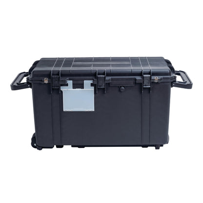 MEIJIA Portable Rolling Waterproof Protective Case,Hard Compact Case With Retractable Pull Handle And Wheels,Customizable Fit Foam Inserted,Elegant Black, 31.02" X19.41" X17.71"