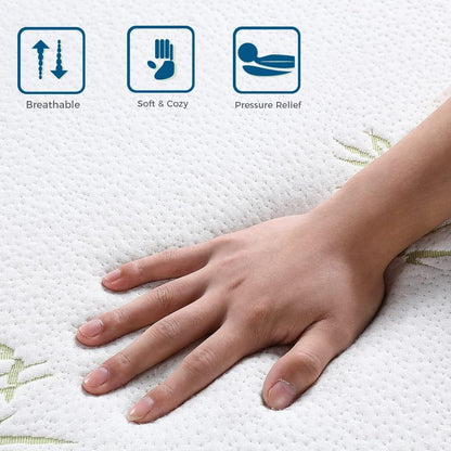 Inofia 6 Inch Folding Mattress, Trifold Memory Foam RV Mattress with Ultra Soft Removable Cover, Foldable & Portable for Camper/Truck/Trailer/Guest Bed, Short Queen Size (74" x 60" x 6")