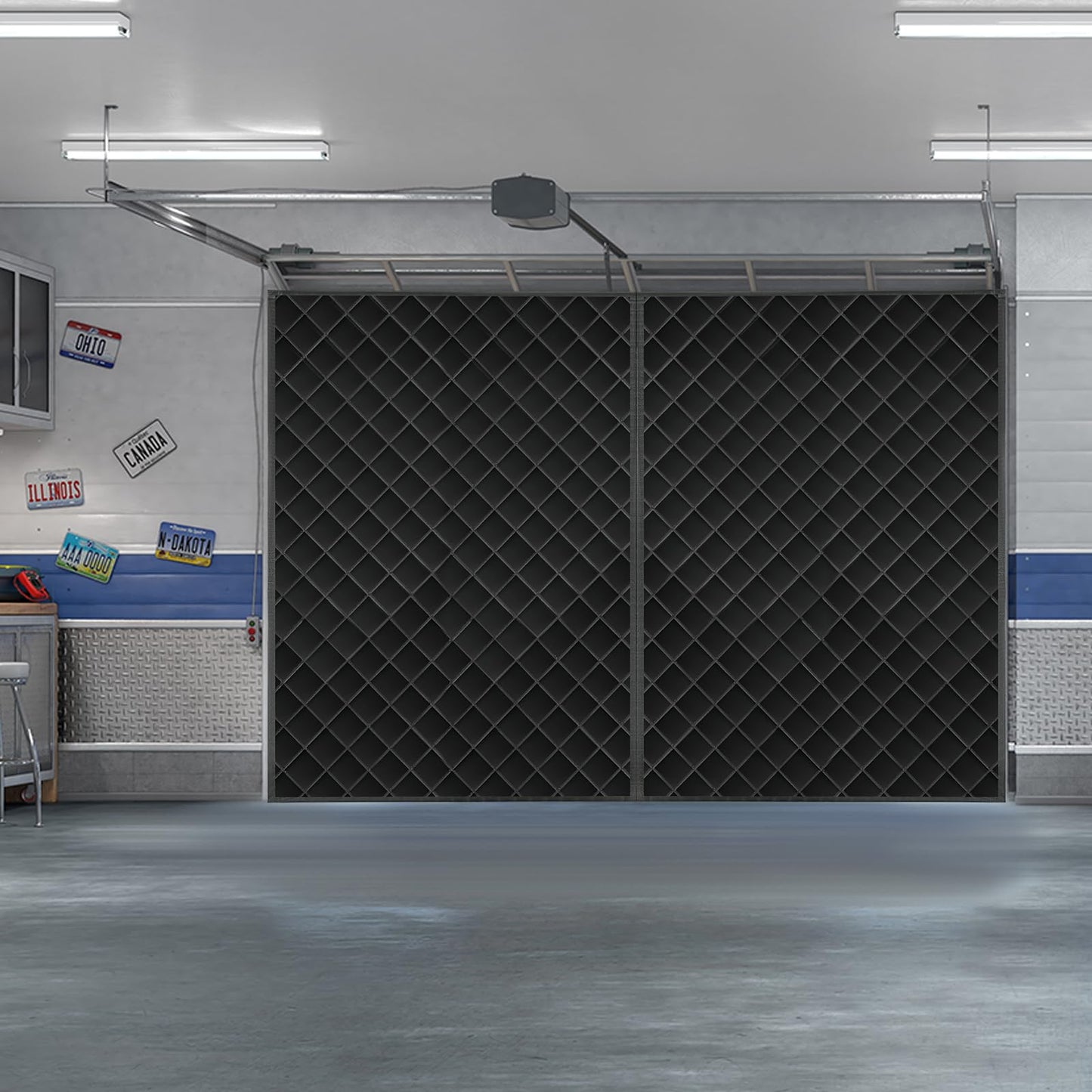 Garage Door Insulation Kit, Garage Insulated Door Curtain, Garage Screen for Winter, Weatherproof, Windproof, Soundproof(16 * 8Ft)