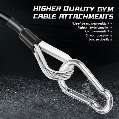 AccEncyc Cable Attachments for Gym, 2PCS Gym Cable Extension Compatible with Gym Accessories, Gym Cable Machine for LAT/Tricep Pull Down, Leg Extensions Machine (39inch)