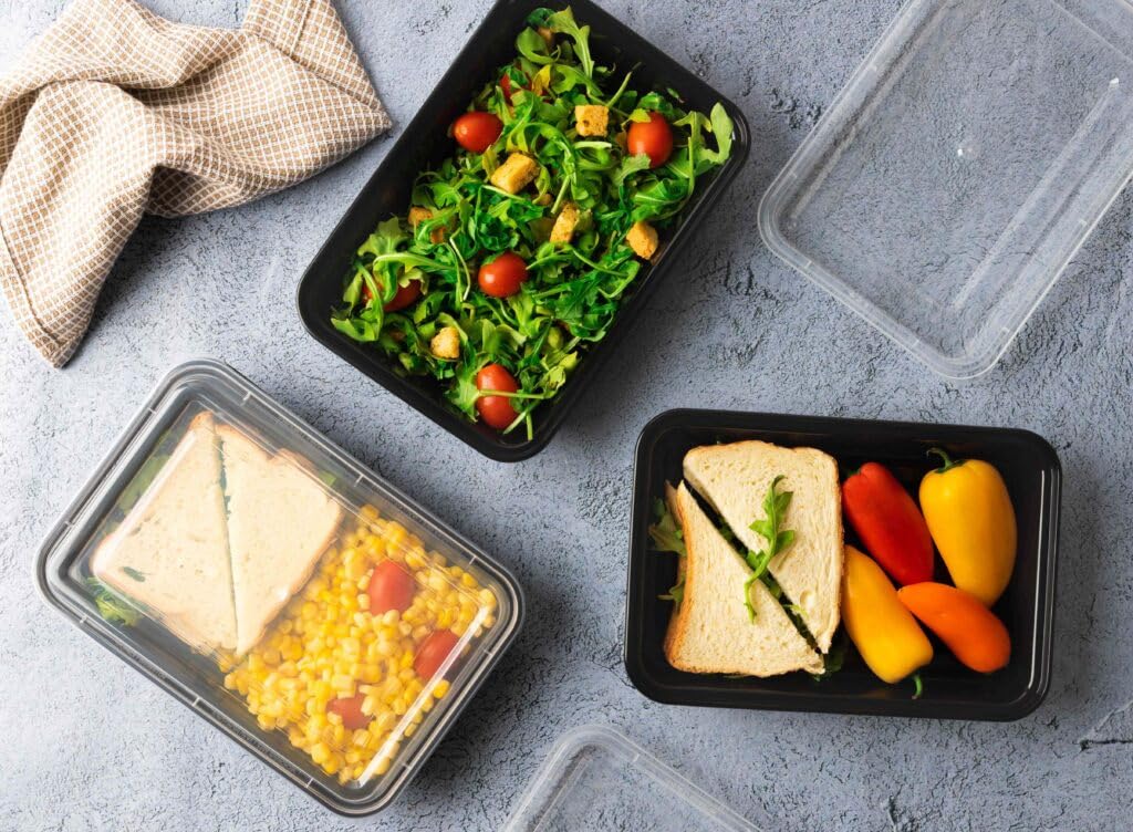 Rectangular Bento Lunch Boxes - 42 oz, Plastic - Case of 120 - For Meal Prep, Lunches & Takeout