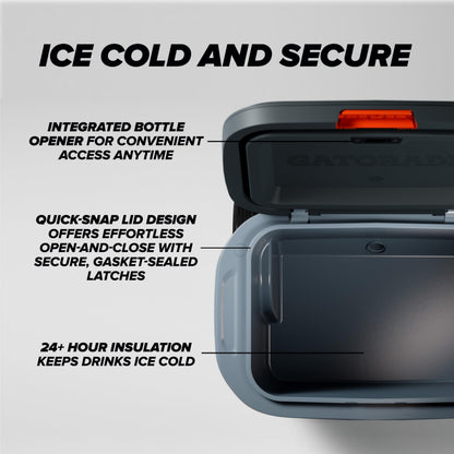 Gatorade Rolling Ice Chest, 50 Quart, Grey