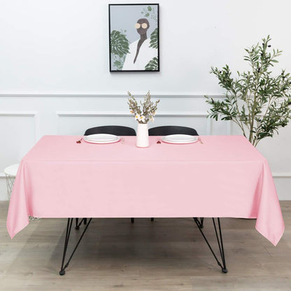 sancua Rectangle Tablecloth - 60 x 84 Inch - Stain and Wrinkle Resistant Washable Polyester Table Cloth, Decorative Fabric Table Cover for Dining Tables, Buffet Parties and Camping, Valentines Pink