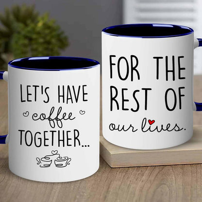 BSQUIELE Valentine Gift For Couple - Couple Mug Set - Valentine Gift Set For Wife, Husband, Mom, Dad - Bridal Shower, Engaged, Valentine, Wedding, Birthday Gifts For Bride, Groom, Mr, Mrs, Him, Her