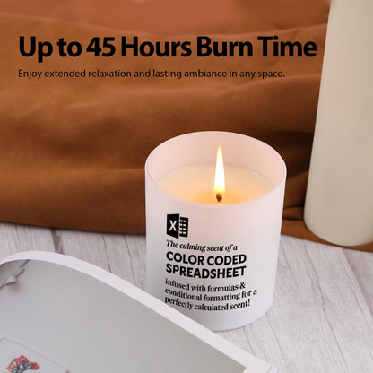 The Calming Scent of A Color-Coded Spreadsheet Candle Accountant Gifts Accounting Data Analyst CPA Scented Candle Home Office Jar Candle Soy Wax Candle (9.5 oz, Layered Scent)