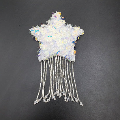 Star & Bowknot Sequin Beaded Patches Handmade Embroidery Beading Patch Appliques for Sew On T-Shirt Clothes Dress Handbag Jeans Jackets Shoes Clothing