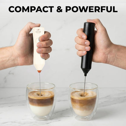 Zulay Kitchen Rechargeable Milk Frother - 3 Speed Drink Mixer with 3 Whisk Attachments - Cream Copper