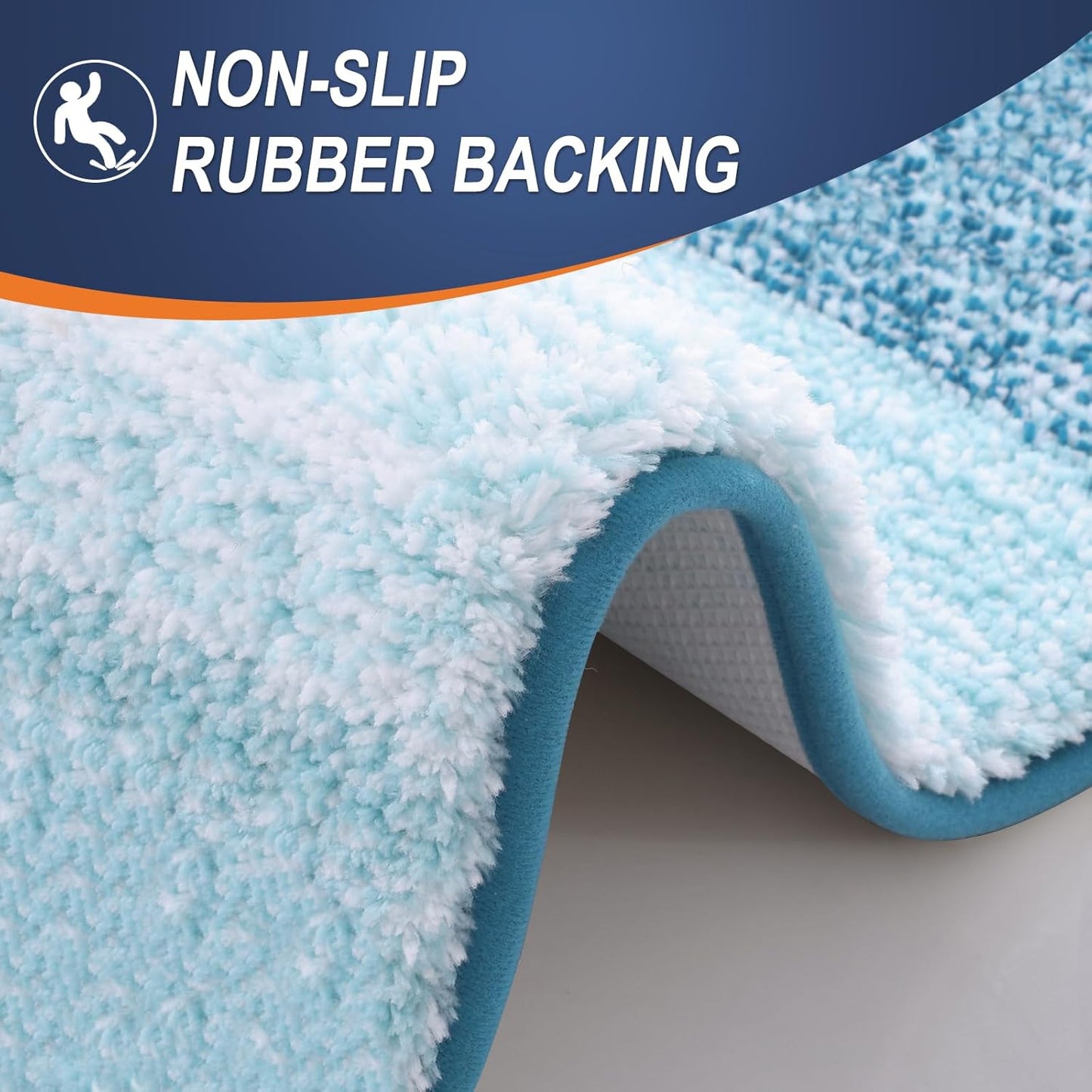 OLANLY Bathroom Rugs - Extra Soft Microfiber Mat with Rubber Backing | Quick Dry, Washable, 30x20, Peacock Blue