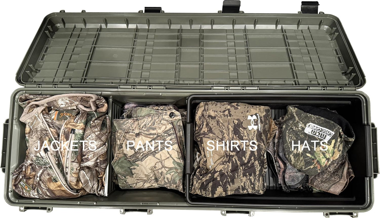 MTM MGC - The Mule Mobile Gear Crate, Storage for Hunting & Outdoor Gear, Shooting Supplies, Camping Accessories, Water-Resistant, Stackable, 81 Qts Capacity, 43.5”x14.7”x11.5”, USA Made, Army Green