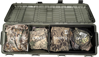 MTM MGC - The Mule Mobile Gear Crate, Storage for Hunting & Outdoor Gear, Shooting Supplies, Camping Accessories, Water-Resistant, Stackable, 81 Qts Capacity, 43.5”x14.7”x11.5”, USA Made, Army Green