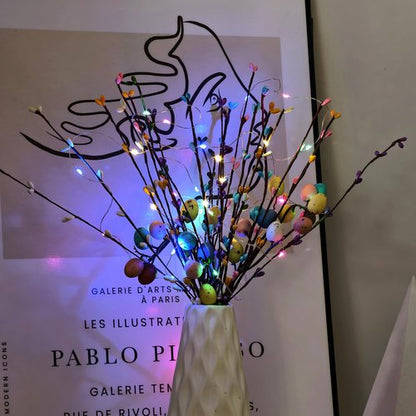 Easter Egg Branches Berries Artificial Spray Vine Centerpiece Decorations Pastel Eggs Spring Floral Stems Speckled Twig Branches Floral Arrangement Wreath Easter Picks Flower Arrangements