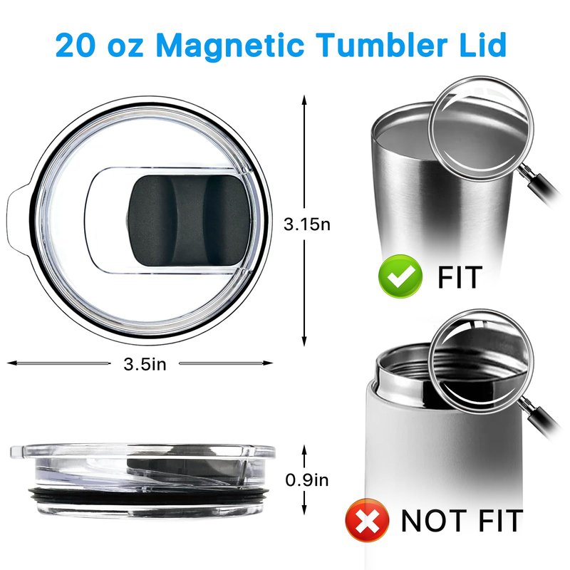 3 Pack 20 oz Tumbler Lid for Yeti Lids，Magnetic Slider Replacement Lids Compatible with YETI 20 oz Tumbler, 10/24 oz Mug and 10 oz Lowball，Spill Proof Cup Lids Covers，BPA Free