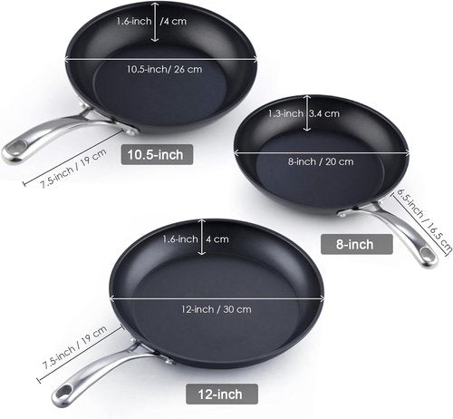 Cooks Standard 8-Inch Nonstick Frying Omelet Pan - Classic Hard Anodized Skillet in Black