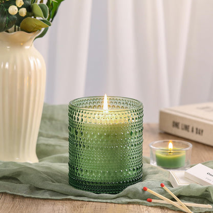 DARJEN Pine& Fir Candles for Home- 10oz 68H Natural Soy Wax Aromatherapy Jar Candle with Strong Scent, Decorative Aesthetic Candles for Odor Elimination, Living Room, Kitchen, Luxury Gift