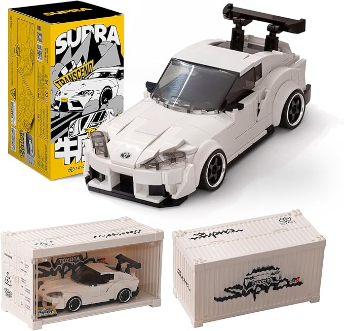 Toyota Supra Building Car with Display Container Toyota Officially Licensed Compatible with Speed Champions Sports Racing Car Building Toys for Adults and Kids Boys Aged 8-16 (367PCS)