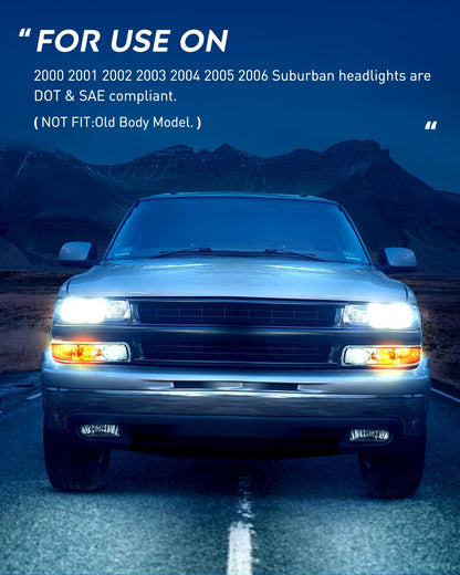 Nilight Headlight Assembly for 1999 2000 2001 2002 Chevy Silverado 1500 1500HD 2500 2500HD 3500 Chevrolet Tahoe Suburban Replacement Headlamp Housing Bumper Lights Set