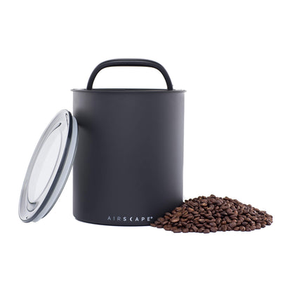 AirScape Steel Coffee Canister Family - Set of 3 - Food Storage Container - US Patented Airtight Lid - Push Out Excess Air Preserve Food Freshness (Matte Black, Small, Medium & Large Kilo)