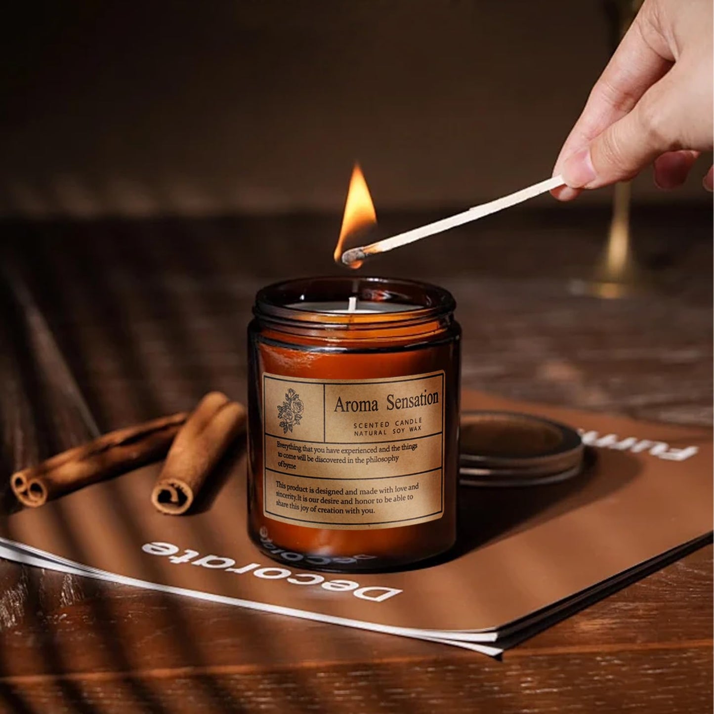 ARCASA Organic Coconut Vanilla Candles - Non Toxic Soy Candles for Home, Stress Relief & Meditation (7oz)