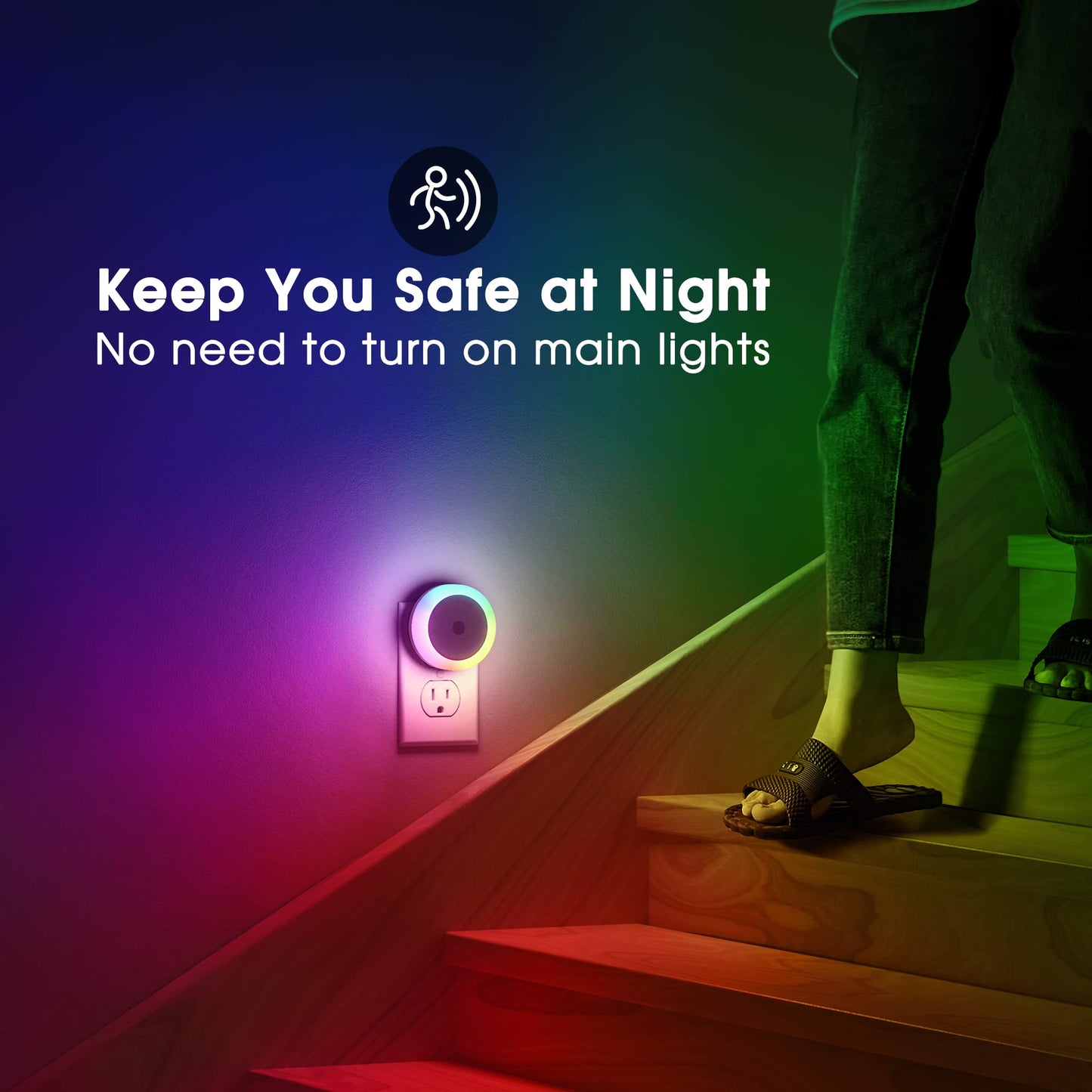 Briignite LED Baby Night Lights Plug into Wall [4Pack], Nightlight with Light Sensors for Kids Room, Bathroom Stair Lights, Hallway Light, Warm White