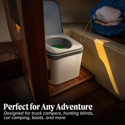 NOMAD by OGO Portable Compost Toilet – Camping Toilet for Truck Campers, Hunting Blinds, Car Camping, Primitive Camping & Boating, No-Electric, Waterless, Odor-Free Fits 8 Gallon Bags