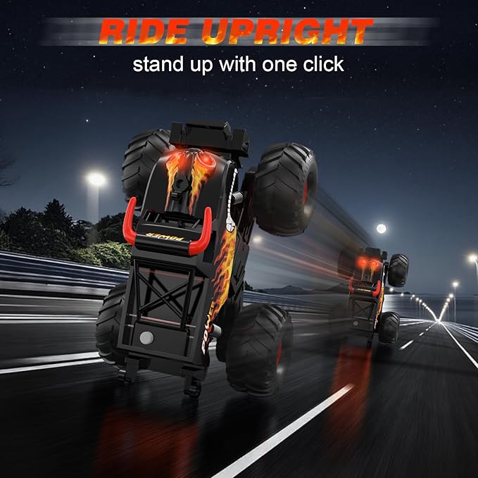 Amphibious Remote Control Car 4WD | Waterproof RC Cars with Dual Spray Mist &amp Led Lights1:16 RC Monster Truck for All Terrain Off-Road Pickup Toys Gifts for Boys/Girls Age 8-12+