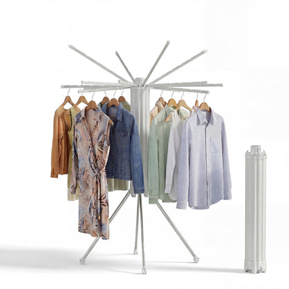 RFOUO Clothes Drying Rack Aluminum-4 Legs 16rods Single Layer, Portable Foldable Drying Rack,Space Saving Laundry Drying Rack,Drying Rack Clothing for Laundry Bedroom Household