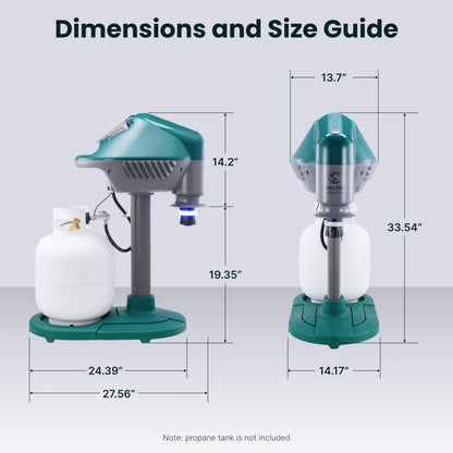OWLTRA MT2410 Upgraded Outdoor Mosquito Guard, Quiet, Odorless, All-Weather Insect Control with CO2 Release with Propane & UV Light for Mosquitoes, No-See-Ums, Flies, Moths & Midges, Dark Green