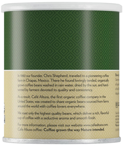Cafe Altura Ground Organic Coffee, Regular Roast, 12 oz Can (Pack of 3)