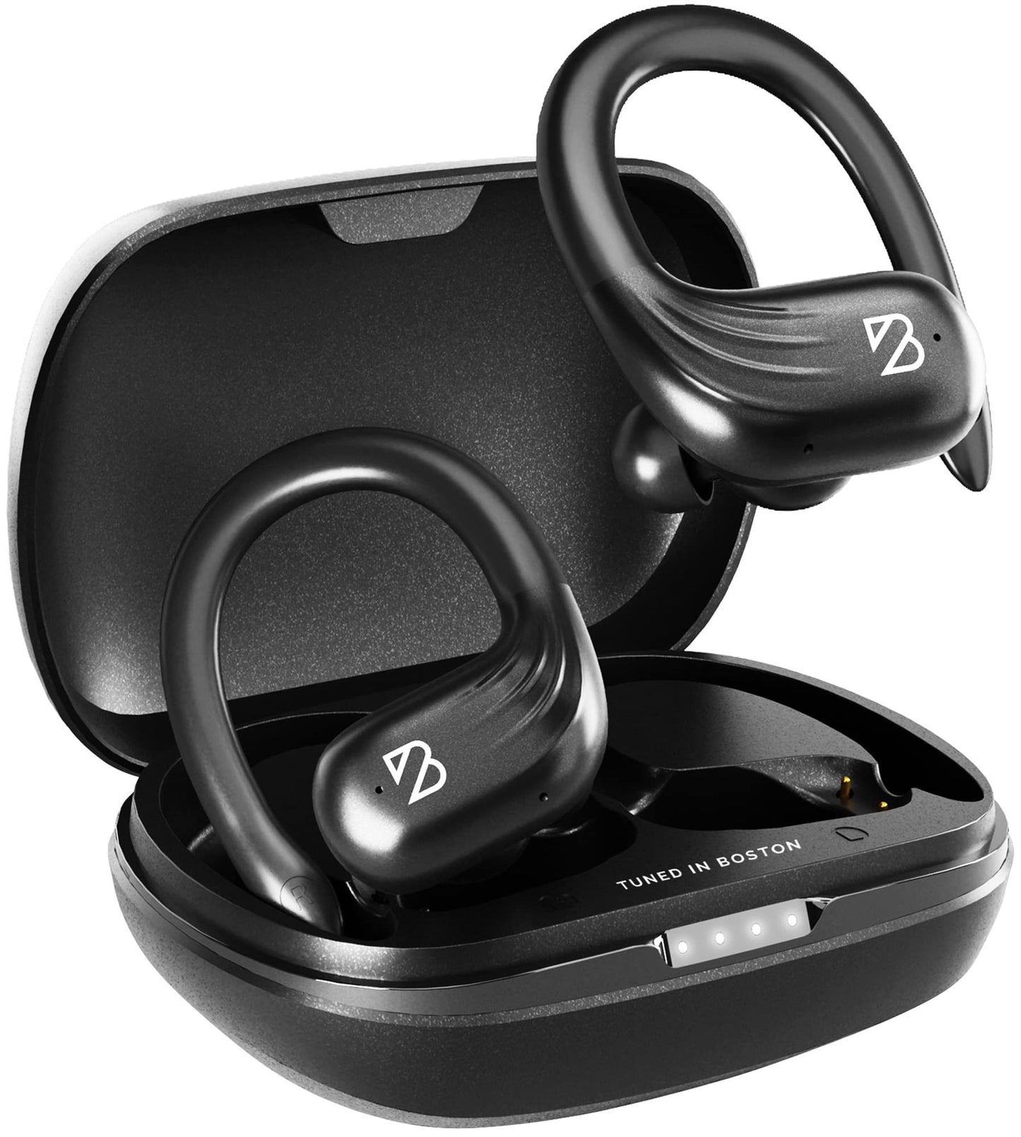 Back Bay Audio Runner 60 Wireless Running Earbuds, 80 Hour Long Battery Life Over The Ear Earbuds with EarHooks, Wrap Around Earphones Wireless Bluetooth Earphones with Microphone, in Ear Headphones
