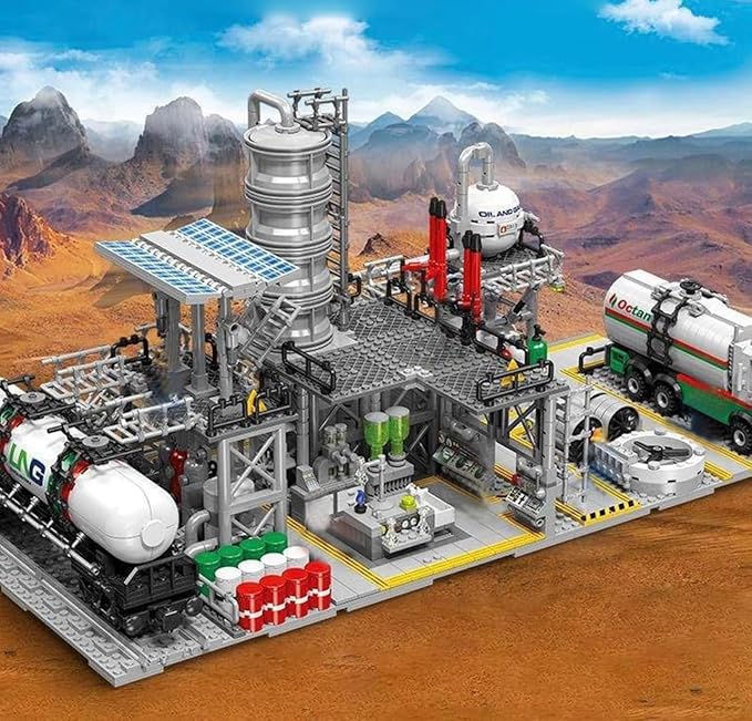 General Jim's Chemical Laboratory Streetview City Modular Building Block Brick MOC Model or Playset with Accessories for Teens or Adults.
