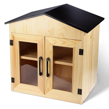 PEAYLI Outdoor Library Outdoor Book Box Storage Small Wooden Cabinet Little Literature Box for Neighborhoods Community and Schools Sharing Books, Flyers, Newspapers