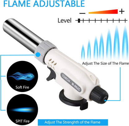 TENGYES Butane Blow Torch Lighter - Professional Culinary Torch with Adjustable Flame for Crème Brûlée, BBQ, Baking & Jewelry