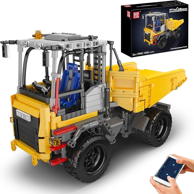 Mould King 17092 Articulated Dump Truck Building Set Engineering Vehicle with Battery and Remote Control Collectible Set for Adults (1230 Pieces)