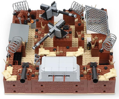 Finger Rock WW2 Military Base Bunker Trench Building Set 8 in 1 Army Battle Scenes with Fortresses Anti-Aircraft Guns Treatment Room and Penitentiary Idea Gifts for Teens Adults 14+ (833pcs)