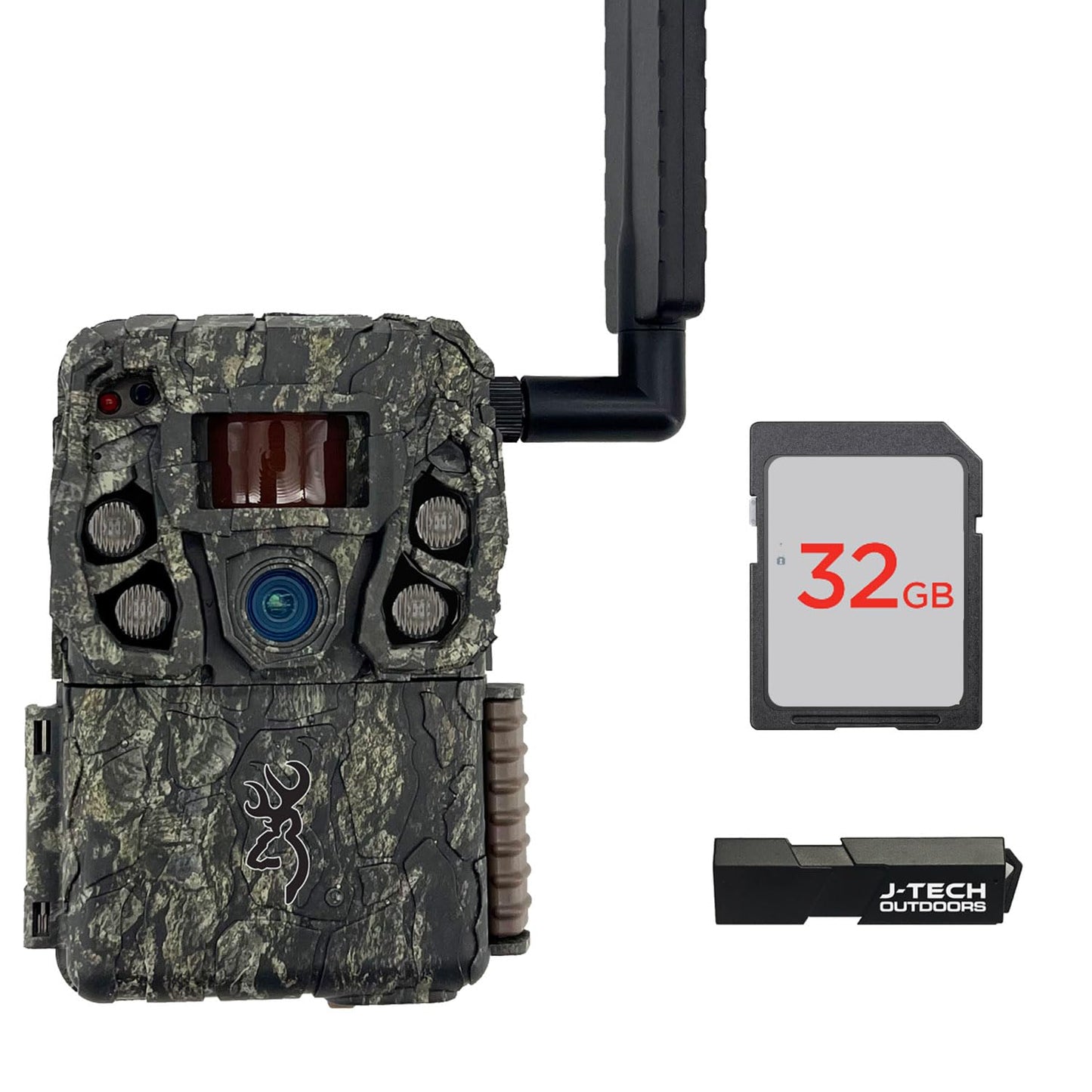 Browning Defender Wireless Vision Pro HD AI Cellular Trail Game Camera Bundle Includes 32GB Memory Card and J-TECH Card Reader (46MP) | BTCVPHDAI