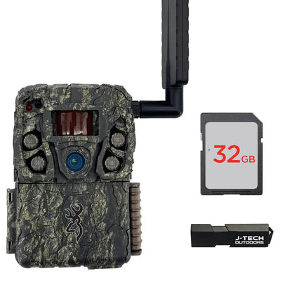 Browning Defender Wireless Vision Pro HD AI Cellular Trail Game Camera Bundle Includes 32GB Memory Card and J-TECH Card Reader (46MP) | BTCVPHDAI